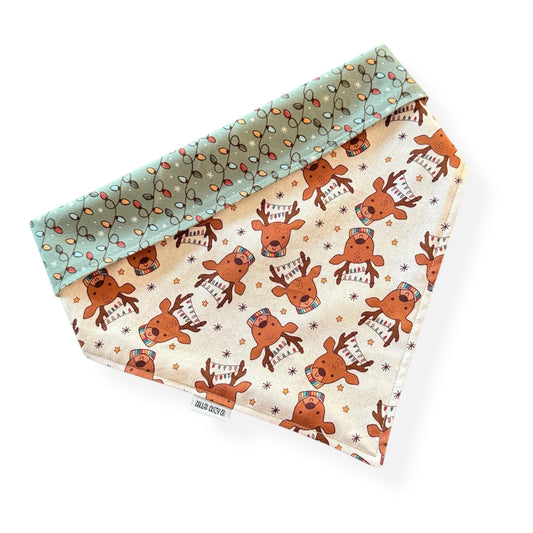 Reindeer Lights Christmas Snap On Bandana