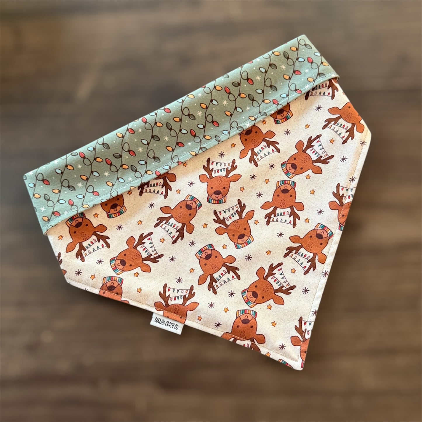 Reindeer Lights Christmas Snap On Bandana