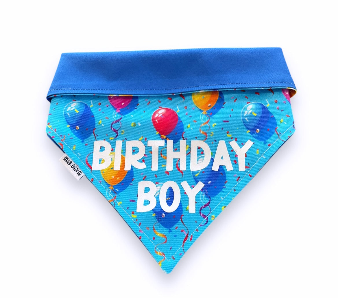 Birthday Boy Bandana - Blue Balloons