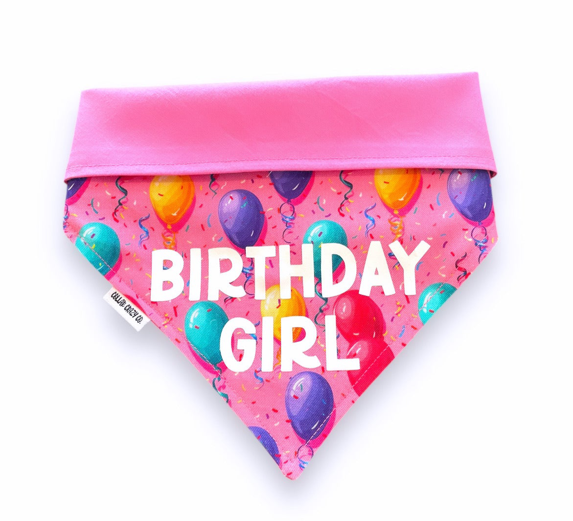 Birthday Girl Bandana - Pink Balloons
