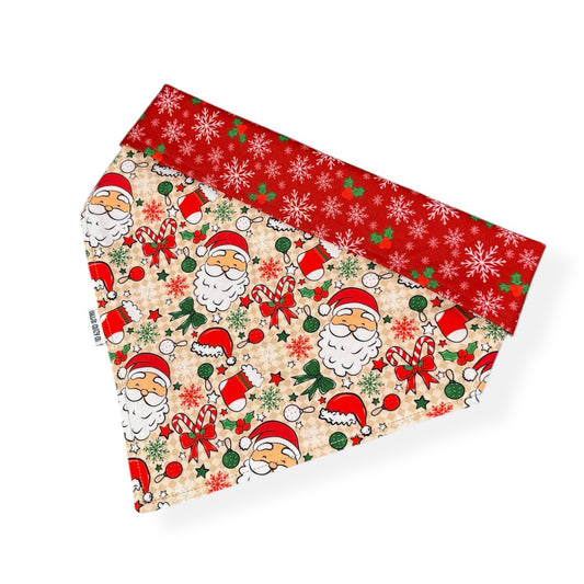 Classic Santa Christmas Snap On Bandana