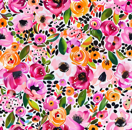 Pink Wildflower - The "No Bounds Collection" Dog Collar - Water Resistant - Water Wicking Collars