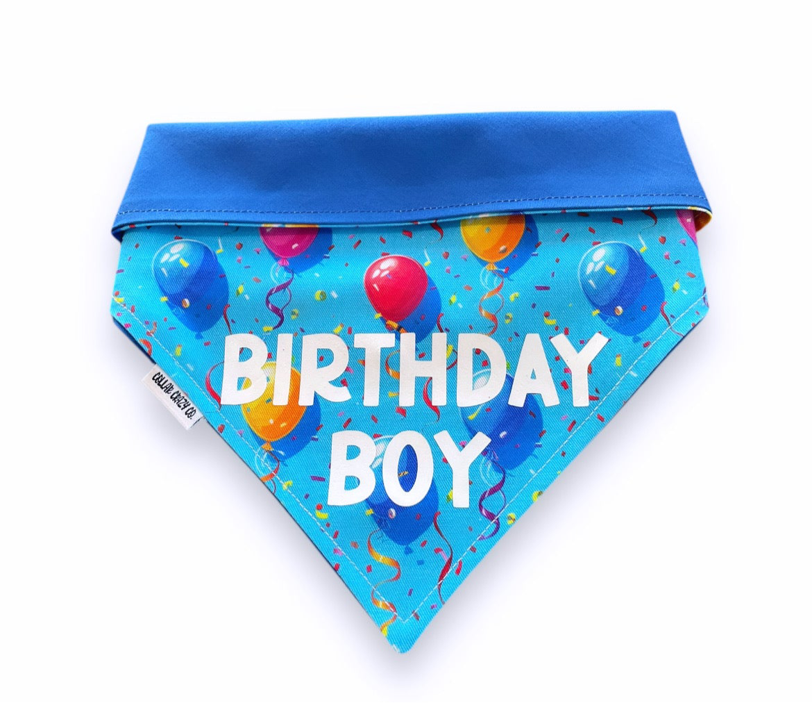 Birthday Boy Bandana - Blue Balloons