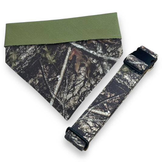 Real Tree Camo Dog Collar - Martingale or Buckle Style - Embroidery Available