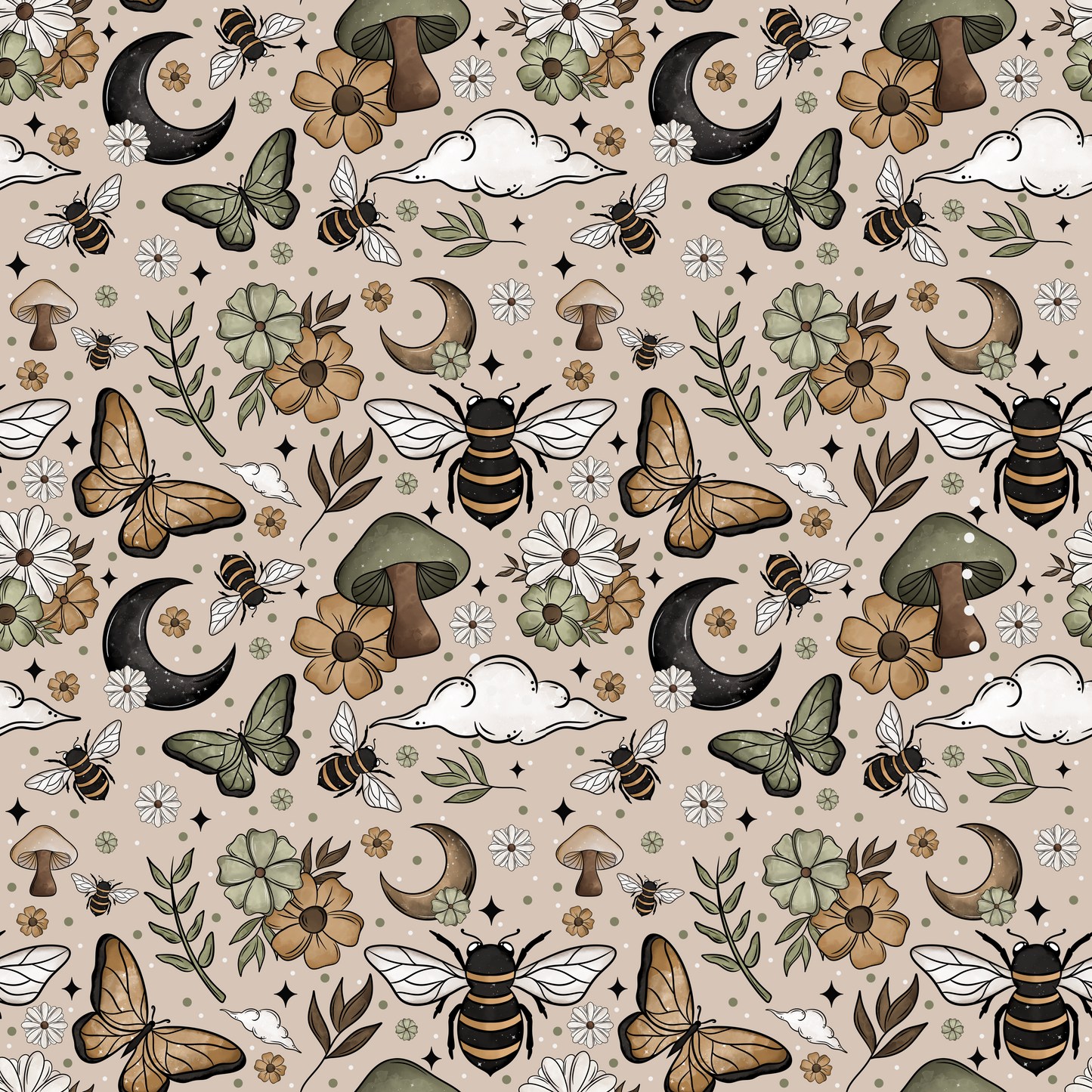 PREORDER - Mushroom Garden "No Bounds" Collection Snap On Bandana