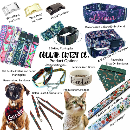 Mint Green Sushi Dog Collar - Martingale or Buckle Style - Embroidery Available