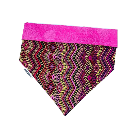 Pink Aztec Snap On Bandana
