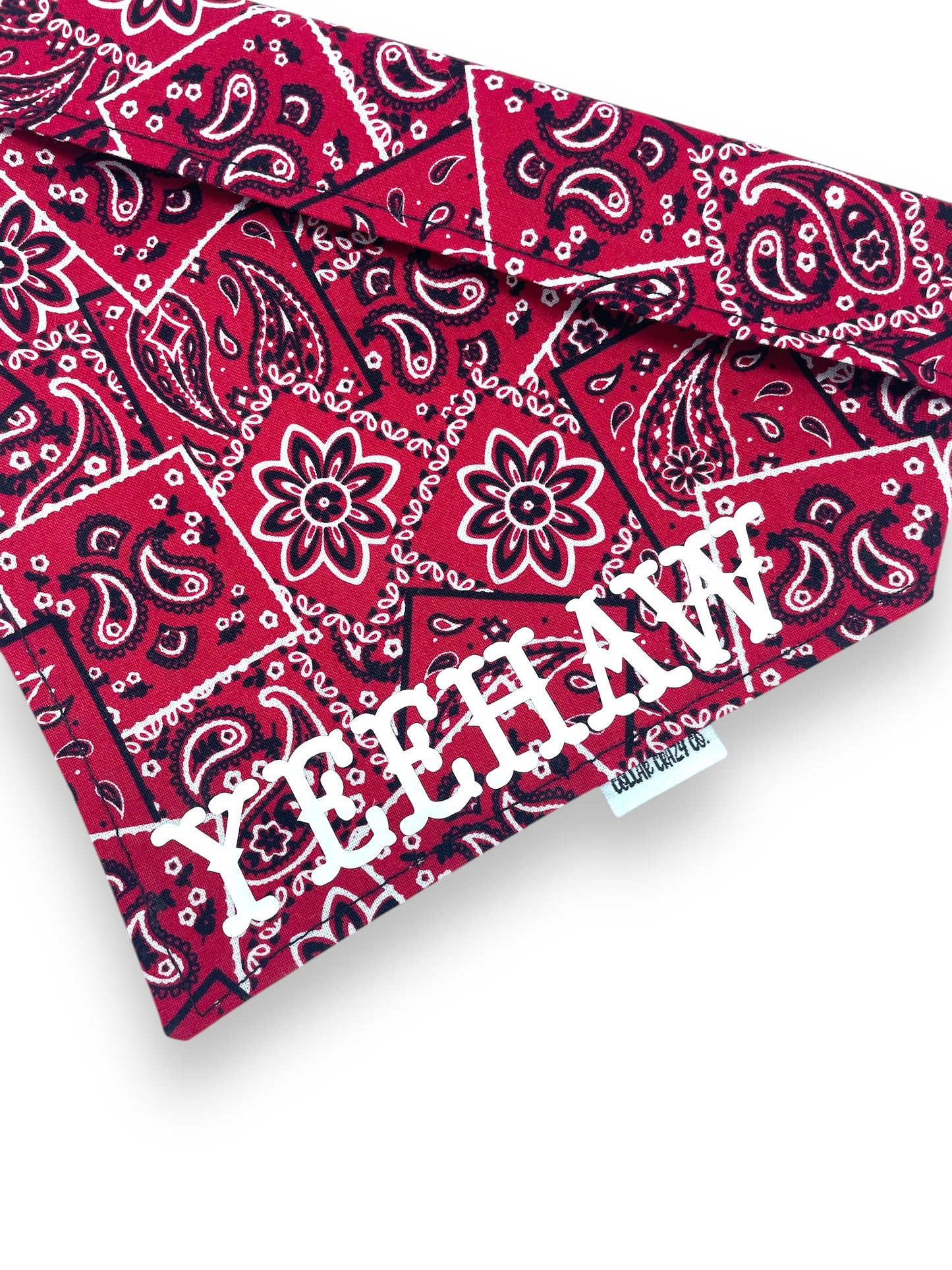 Stampede Paisley Yeehaw or Howdy Reversible Snap On Bandana