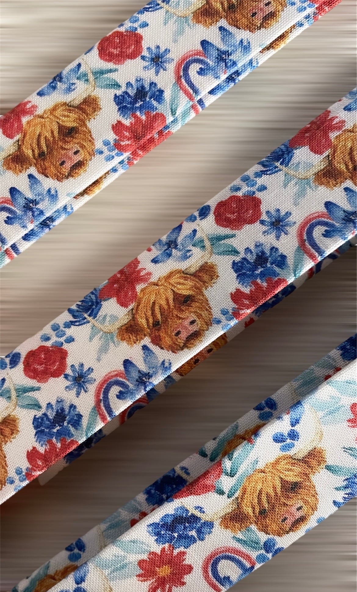 Highland Cow Dog Collar - Martingale or Buckle Style - Embroidery Available