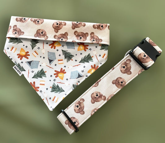 The Teddy Dog Collar - Martingale or Buckle Style - Embroidery Available