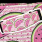 Striped Watermelon Dog Collar - Martingale or Buckle Style - Embroidery Available