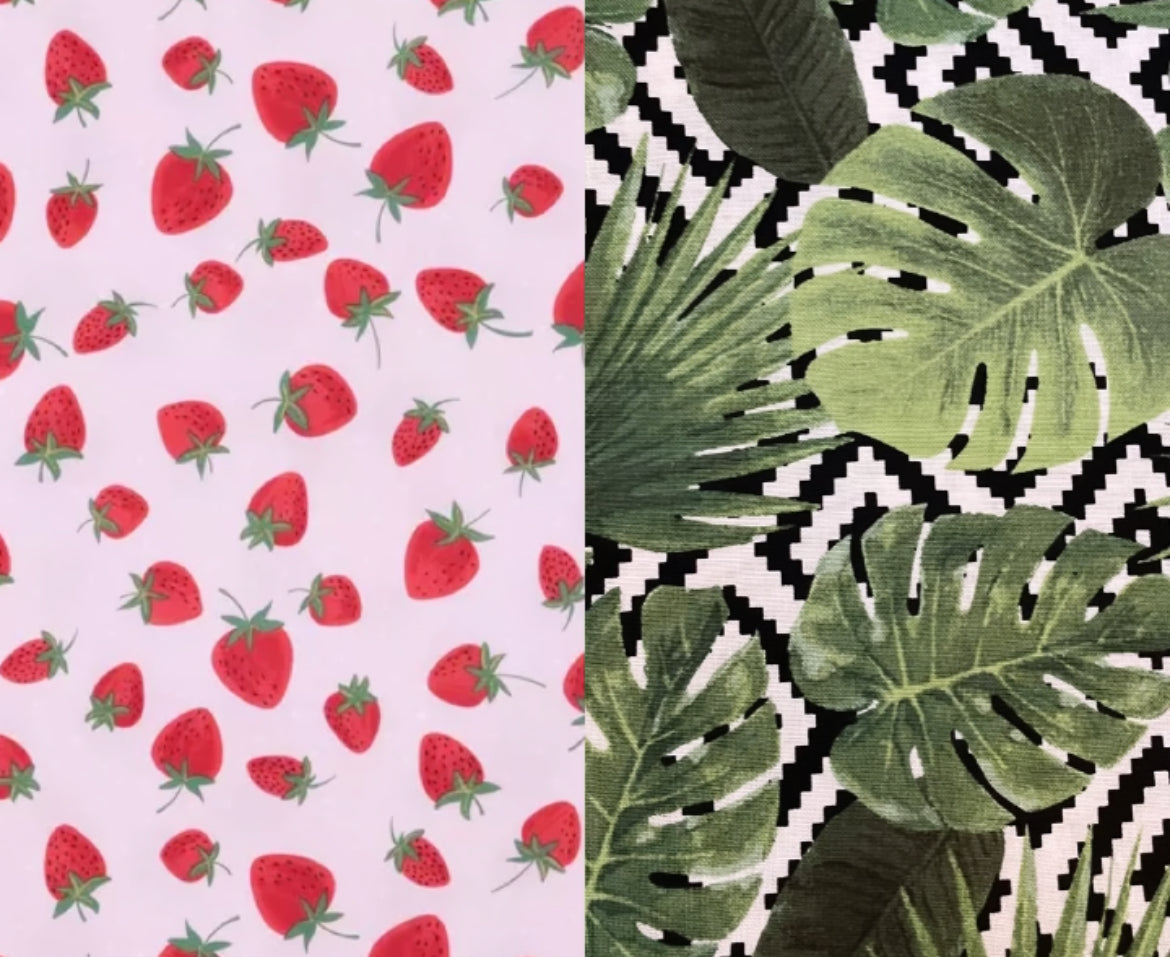 Tropical Strawberry Snap On Bandana