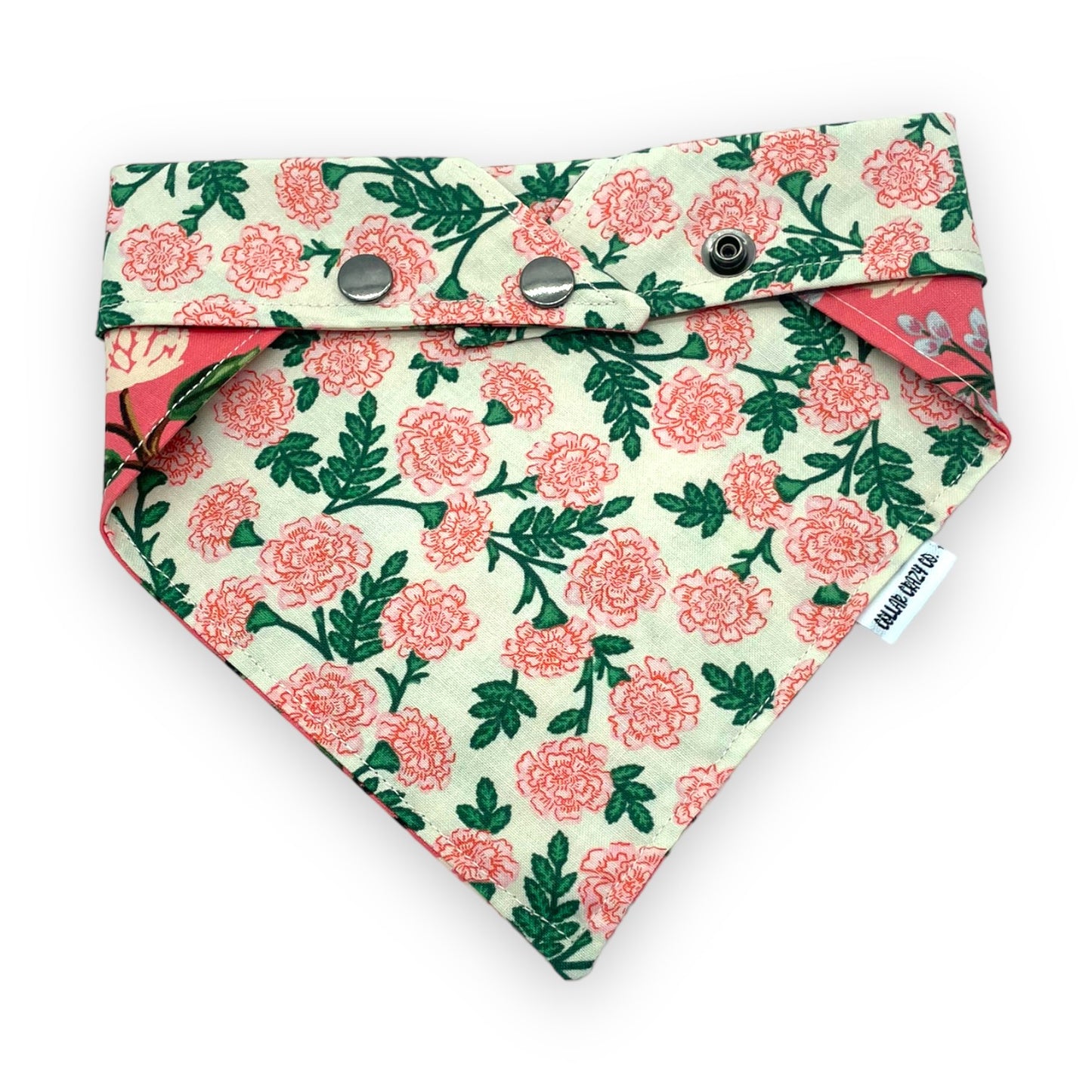 Pink Bouquet Snap On Bandana